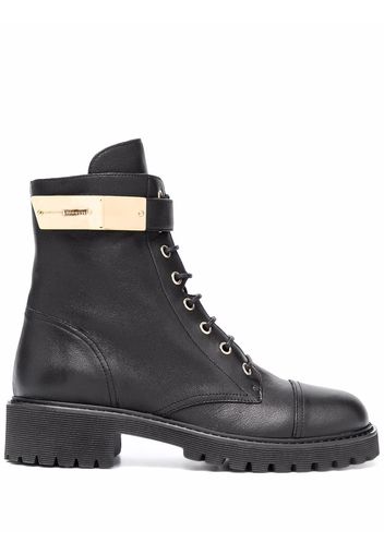 Giuseppe Zanotti lace-up leather combat boots - Nero