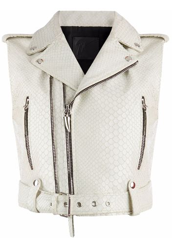 Giuseppe Zanotti Giacca biker smanicata Amelia - Bianco