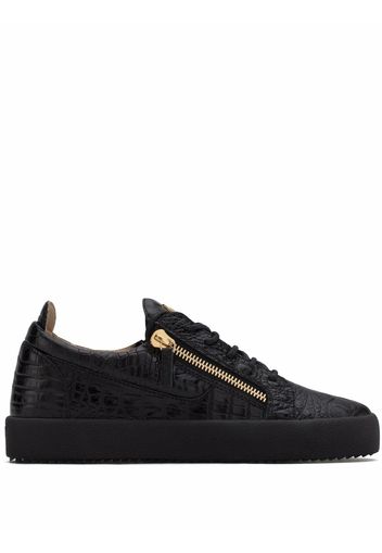 Giuseppe Zanotti Frankie crocodile-embossed low-top sneakers - Nero