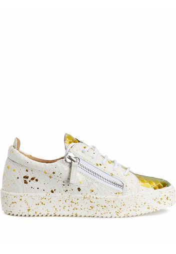 Giuseppe Zanotti Sneakers Frankie effetto coccodrillo - Oro