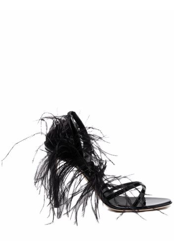 Giuseppe Zanotti feather-detail 110mm heeled sandals - Nero