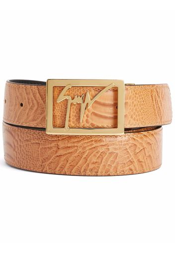 Giuseppe Zanotti crocodile embossed logo-buckle belt - Marrone