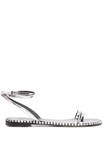 Giuseppe Zanotti rhinestone-embellished flat sandals - Argento