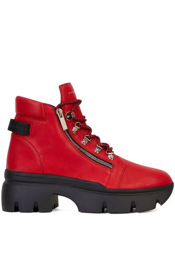 Giuseppe Zanotti Apocalypse Trek leather ankle boots - Rosso