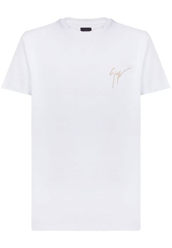 Giuseppe Zanotti embroidered logo cotton T-shirt - Bianco