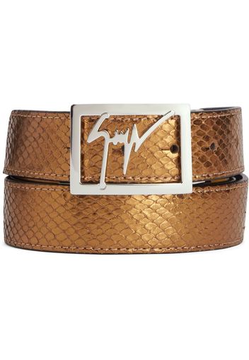 Giuseppe Zanotti Linum snakeskin-effect leather belt - Marrone