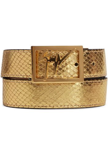 Giuseppe Zanotti Linum snakeskin-effect belt - Oro