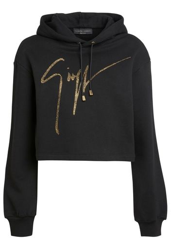 Giuseppe Zanotti Mailena crystal-logo hoodie - Nero