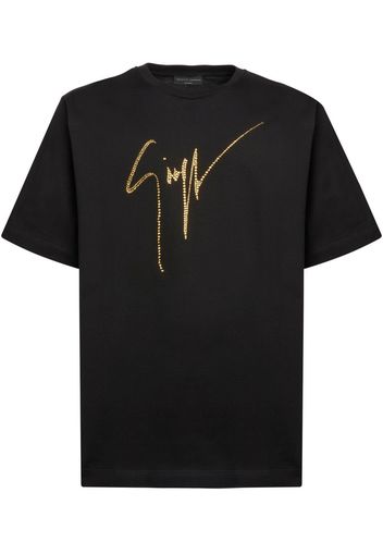 Giuseppe Zanotti T-shirt con strass - Nero