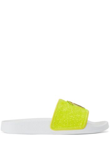 Giuseppe Zanotti Sandali slides Brett con glitter - Giallo