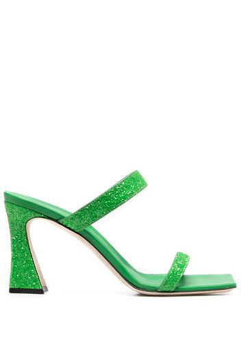 Giuseppe Zanotti Mules glitter con punta quadrata - Verde