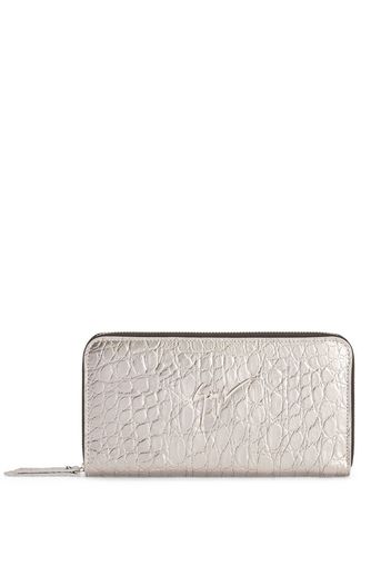 Giuseppe Zanotti Charlotte croco-embossed wallet - Argento