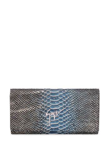 Giuseppe Zanotti leather-plaque foldover wallet - Blu