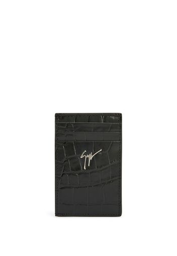 Giuseppe Zanotti Albert crocodile-leather cardholder - Nero