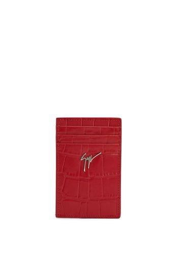 Giuseppe Zanotti Albert crocodile-effect cardholder - Rosso