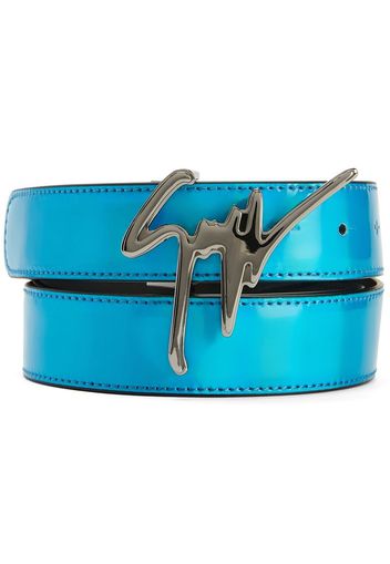 Giuseppe Zanotti signature-buckle leather belt - Blu