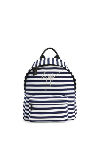 Giuseppe Zanotti logo stripe-print backpack - Bianco