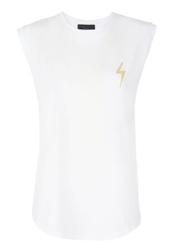 Giuseppe Zanotti logo-embroidered sleeveless cotton tank top - Bianco