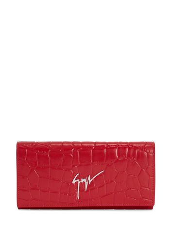 Giuseppe Zanotti Selene crocodile-effect wallet - Rosso