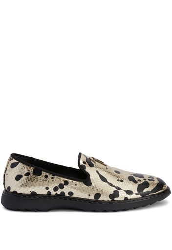 Giuseppe Zanotti snake-effect paint-splatter leather loafers - MULTICOLOR