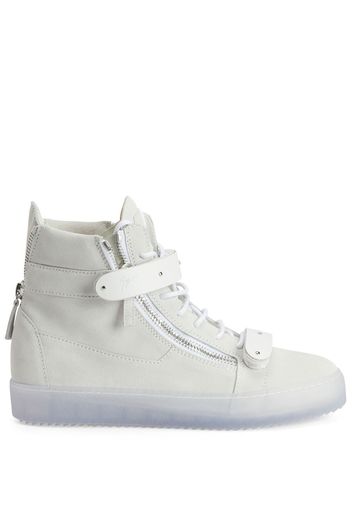 Giuseppe Zanotti Sneakers alte con zip - Bianco