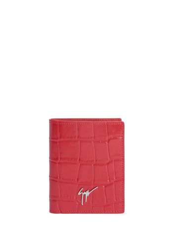 Giuseppe Zanotti Albert crocodile-effect wallet - Rosso