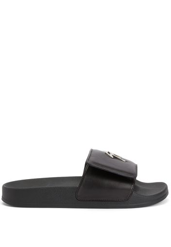 Giuseppe Zanotti Sandali slides con strappo - Nero