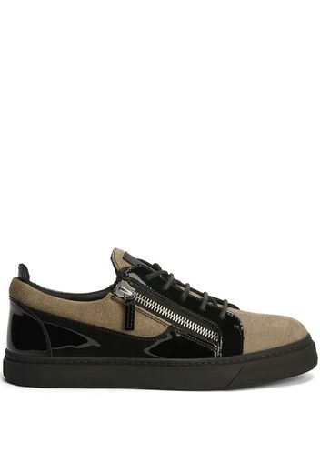 Giuseppe Zanotti piqué weave panelled sneakers - Toni neutri