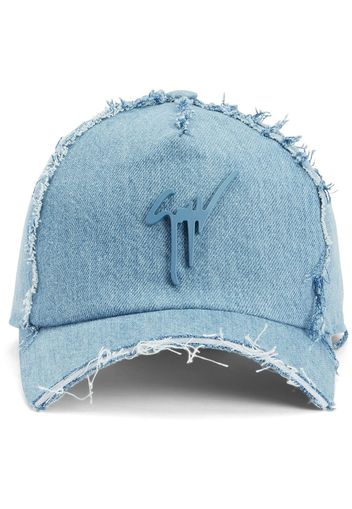 Giuseppe Zanotti Cappello da baseball con placca logo - Blu