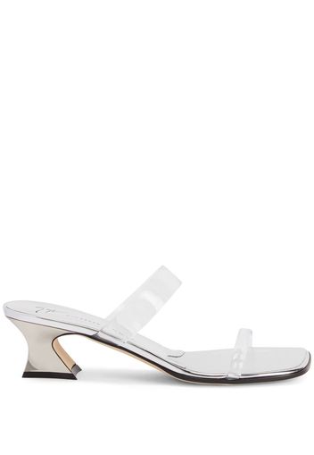 Giuseppe Zanotti 45mm transparent mid-block sandals - Argento