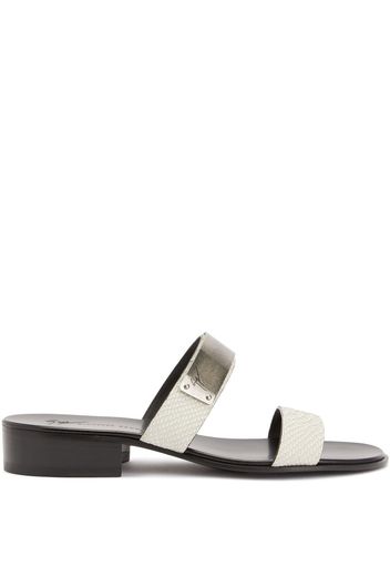 Giuseppe Zanotti Sandali slides Ignazio con doppia fascia - Bianco