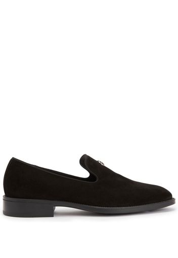 Giuseppe Zanotti Imrham logo-plaque suede loafers - Nero