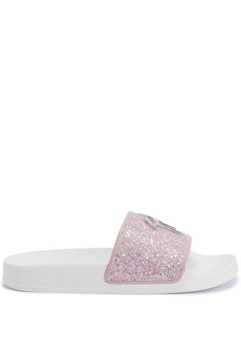 Giuseppe Zanotti Sandali slides Brett con glitter - Rosa