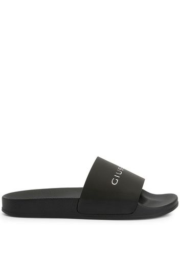 Giuseppe Zanotti Sandali slides con stampa - Nero