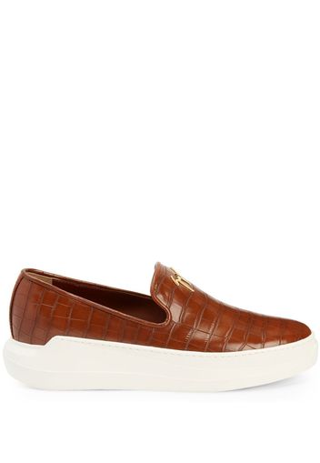 Giuseppe Zanotti Sneakers Conley Zip con placca logo - Marrone