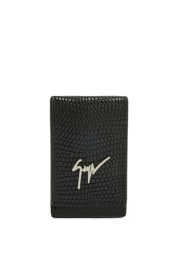 Giuseppe Zanotti Albert snakeskin cardholder - Nero