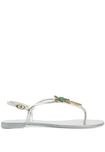 Giuseppe Zanotti Venice Beach flat sandals - Argento