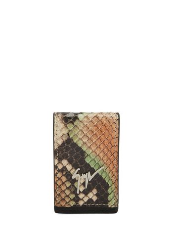 Giuseppe Zanotti Albert snakeskin-effect cardholder - Nero