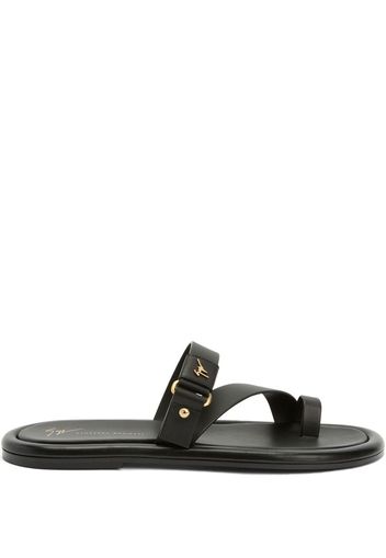 Giuseppe Zanotti Sandali con placca logo - Nero