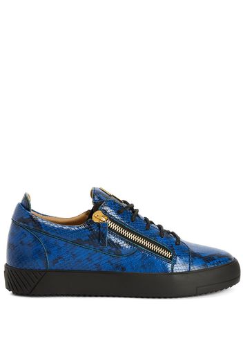 Giuseppe Zanotti Frankie snakeskin low-top sneakers - Blu