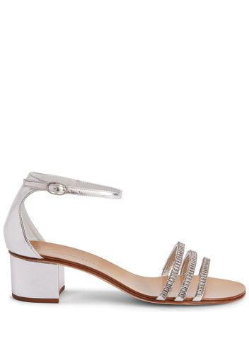 Giuseppe Zanotti Martha 40mm metallic-effect sandals - Argento