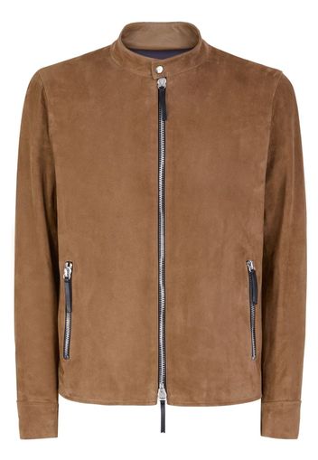 Giuseppe Zanotti Oscar zip-up suede jacket - Marrone