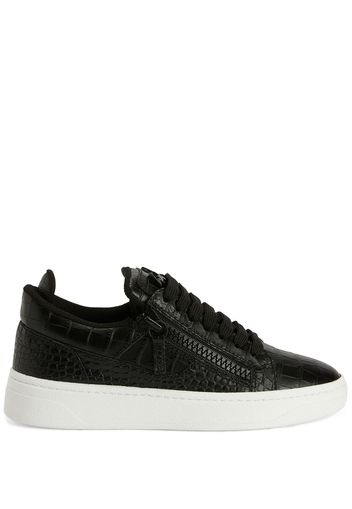 Giuseppe Zanotti Sneakers goffrate effetto coccodrillo - Nero