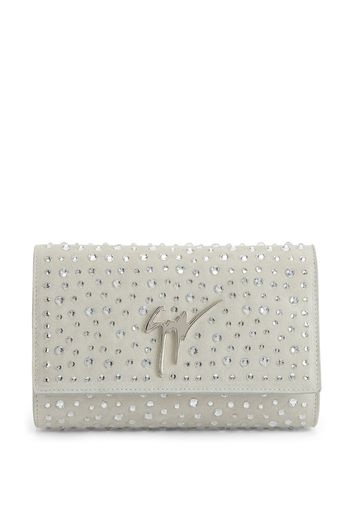 Giuseppe Zanotti Clutch Cleopatra con decorazione di cristalli - Grigio