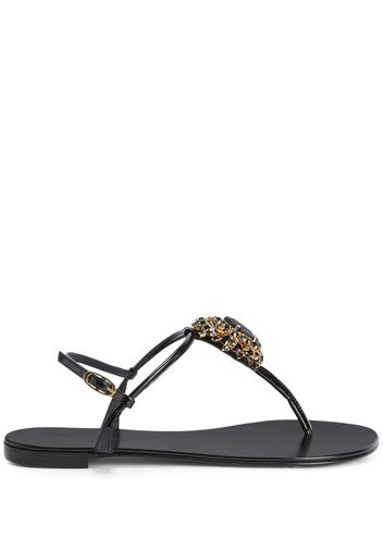 Giuseppe Zanotti Sandali Odam con cristalli - BLACK