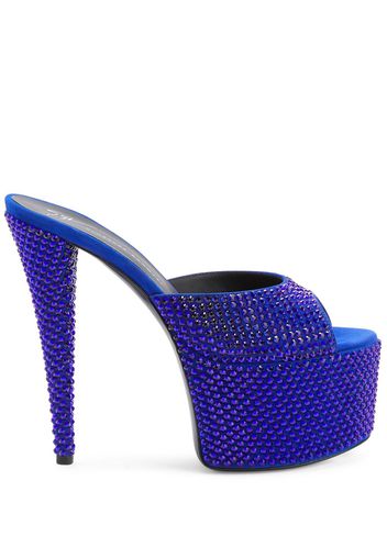 Giuseppe Zanotti Sandali Aida con plateau 150mm - Blu