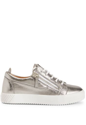 Giuseppe Zanotti Nicki leather low-top sneakers - Argento