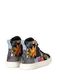 patchwork hi-top sneakers