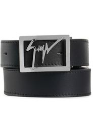 Giuseppe Zanotti square logo buckle belt - Nero