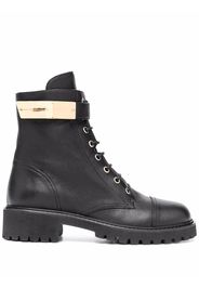 Giuseppe Zanotti lace-up leather combat boots - Nero